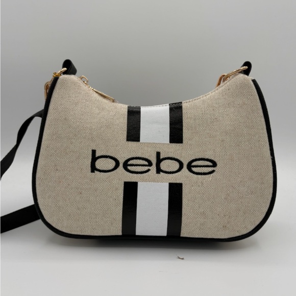 Bebe Black and Cream Shoulder Bag - Picture 1 of 3